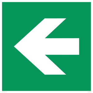 E913 Safe condition: Left arrow (90 deg supplimentary)